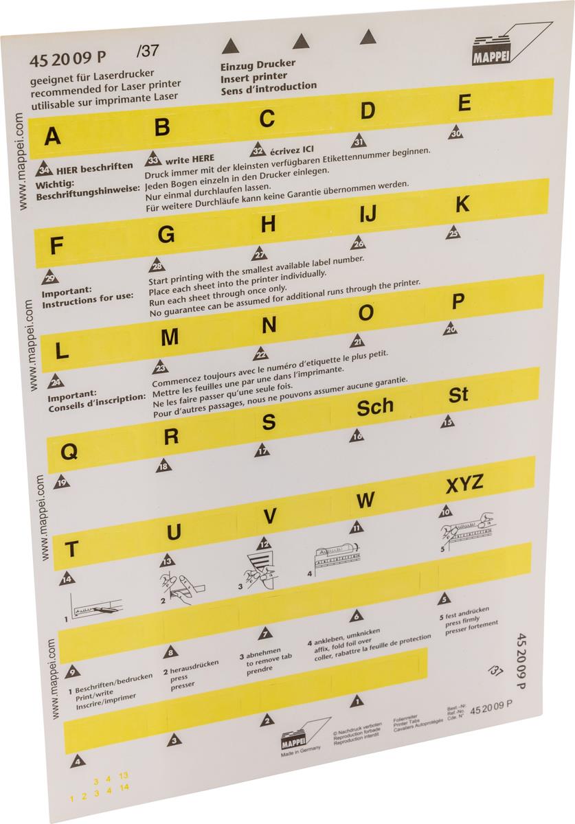 Selbstklebe-Printreiter (Folie), "A-XYZ", 30 mm breit