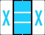 Buchstabenetikett (gross) "X", Farbe blau, 500/Rolle