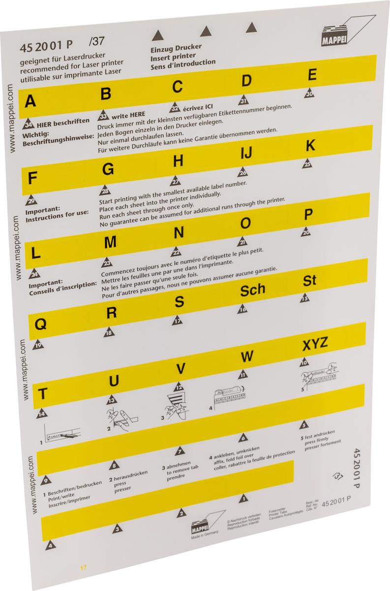 Selbstklebe-Printreiter (Folie), "A-XYZ", 30 mm breit