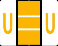 Buchstabenetikett (gross) "U", Farbe hellorange, 500/Rolle