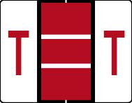 Buchstabenetikett (gross) "T", Farbe rot, 500/Rolle