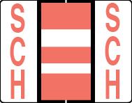 Buchstabenetikett (gross) "SCH", Farbe rosa, 50/Bogen