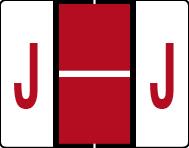 Buchstabenetikett (gross) "J", Farbe rot, 500/Rolle