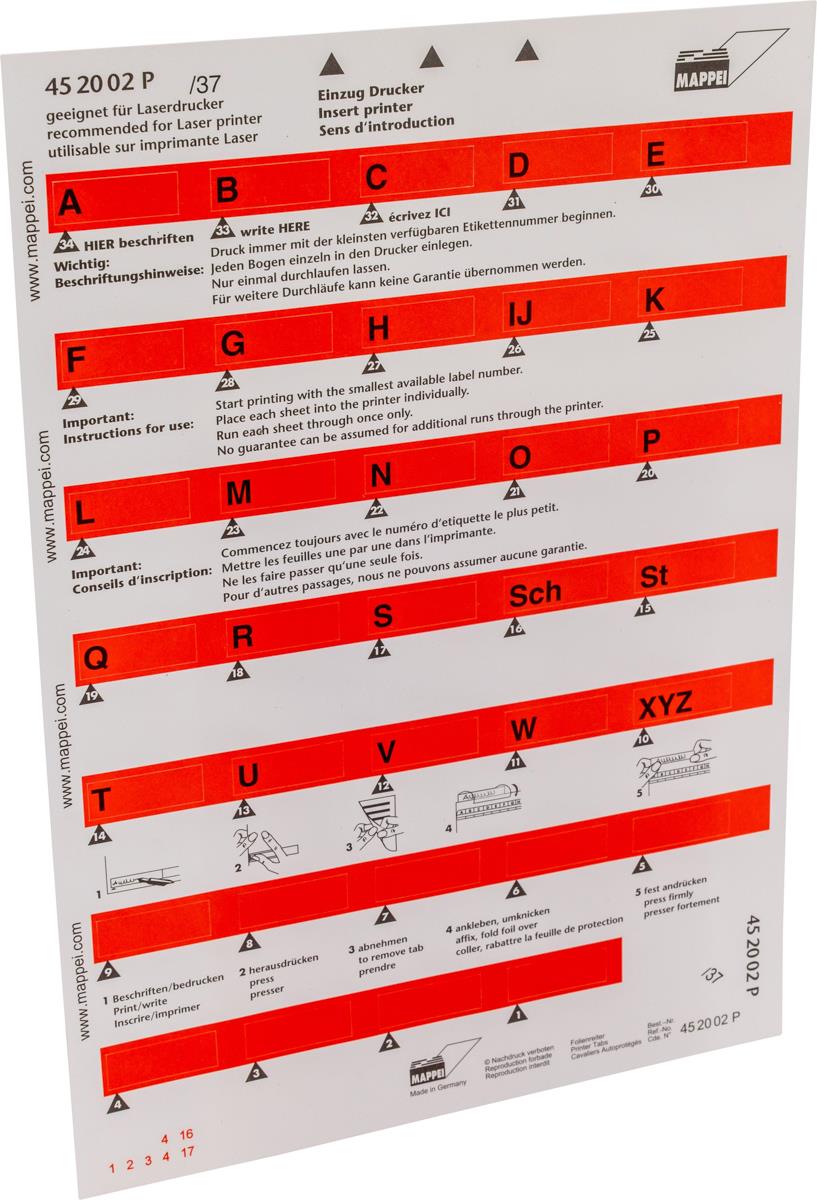 Selbstklebe-Printreiter (Folie), "A-XYZ", 30 mm breit