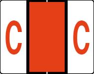 Buchstabenetikett (gross) "C", Farbe orange, 500/Rolle