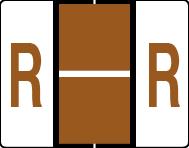 Buchstabenetikett (gross) "R", Farbe braun, 500/Rolle