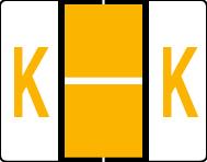 Buchstabenetikett (gross) "K", Farbe hellorange, 500/Rolle