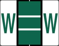 Buchstabenetikett (gross) "W", Farbe dunkelgrün, 500/Rolle